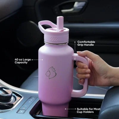 Buzio Trophy Series Handled Water Bottle for Car 1.2L - Pink